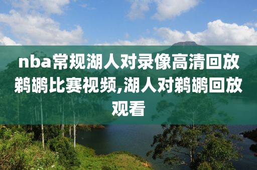 nba常规湖人对录像高清回放鹈鹕比赛视频,湖人对鹈鹕回放观看